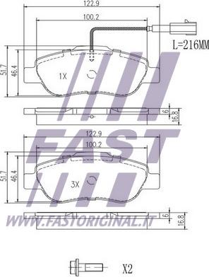 Fast FT29123 - Bremžu uzliku kompl., Disku bremzes ps1.lv