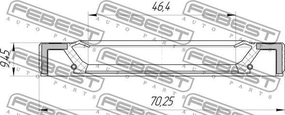 Febest 95GAY-48701010X - Vārpstas blīvgredzens, Piedziņas vārpsta ps1.lv