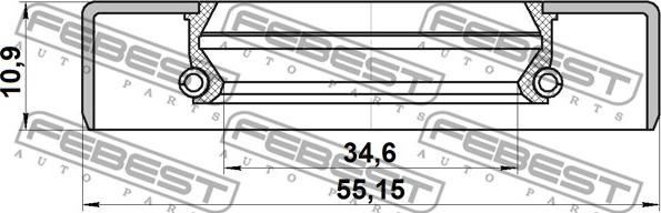 Febest 95GDS-36551111X - Vārpstas blīvgredzens, Piedziņas vārpsta ps1.lv