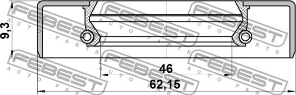 Febest 95GDY-48620909X - Blīvgredzens, Riteņa rumba ps1.lv