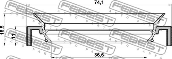 Febest 95HAY-38741118C - Vārpstas blīvgredzens, Piedziņas vārpsta ps1.lv