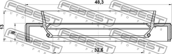 Febest 95HBY-34480813R - Vārpstas blīvgredzens, Piedziņas vārpsta ps1.lv