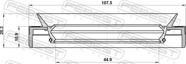 Febest 95MES-461071120C - Vārpstas blīvgredzens, Diferenciālis ps1.lv