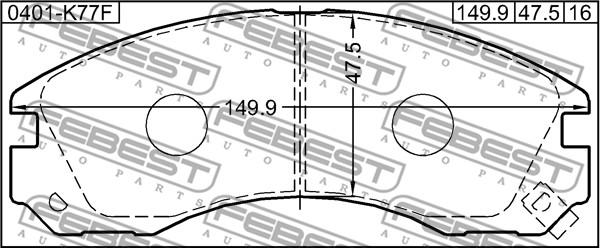 Febest 0401-K77F - Bremžu uzliku kompl., Disku bremzes ps1.lv