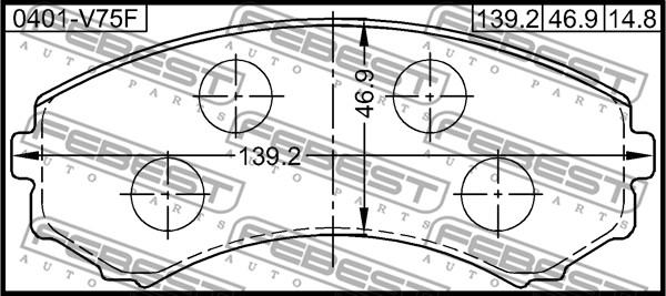 Febest 0401-V75F - Bremžu uzliku kompl., Disku bremzes ps1.lv