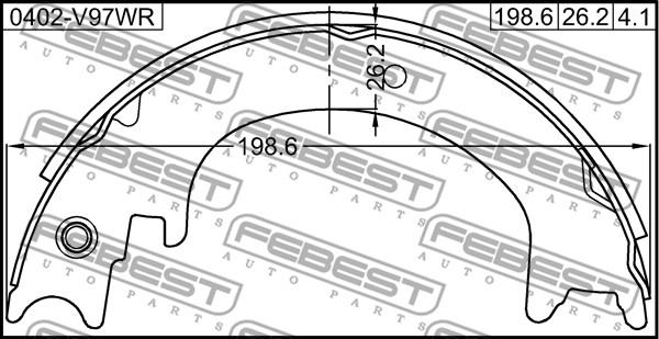 Febest 0402-V97WR - Bremžu loku kompl., Stāvbremze ps1.lv