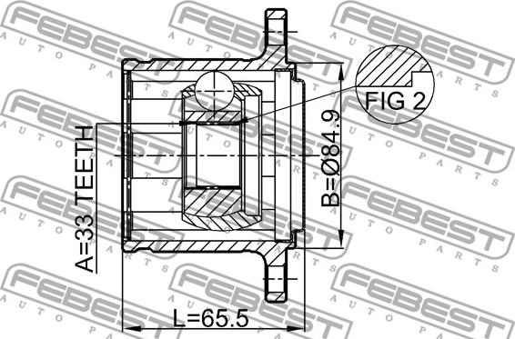 Febest 0411-KB4RH - Šarnīru komplekts, Piedziņas vārpsta ps1.lv