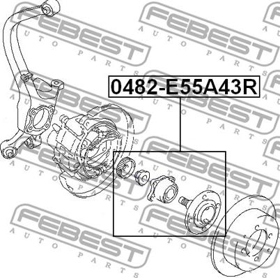 Febest 0482-E55A43R - Riteņa rumba ps1.lv