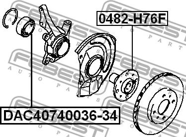 Febest DAC40740036-34 - Riteņa rumbas gultnis ps1.lv