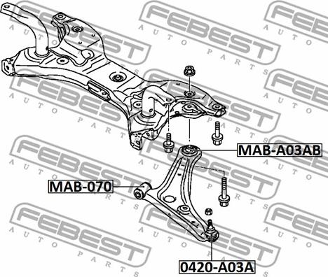 Febest MAB-A03AB - Piekare, Šķērssvira ps1.lv