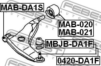 Febest MAB-DA1S - Piekare, Šķērssvira ps1.lv