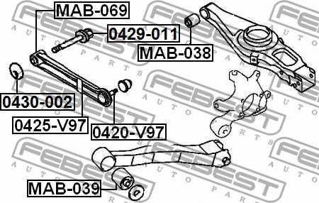 Febest 0420-V97 - Balst / Virzošais šarnīrs ps1.lv