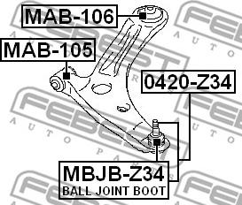 Febest MAB-106 - Piekare, Šķērssvira ps1.lv