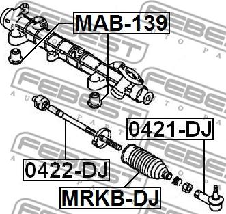 Febest 0421-DJ - Stūres šķērsstiepņa uzgalis ps1.lv