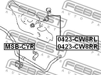 Febest 0423-CW8RR - Stiepnis / Atsaite, Stabilizators ps1.lv