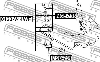 Febest 0423-V44WF - Stiepnis / Atsaite, Stabilizators ps1.lv