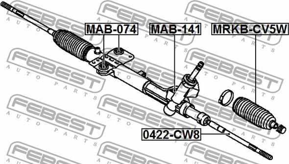 Febest 0422-CW8 - Aksiālais šarnīrs, Stūres šķērsstiepnis ps1.lv