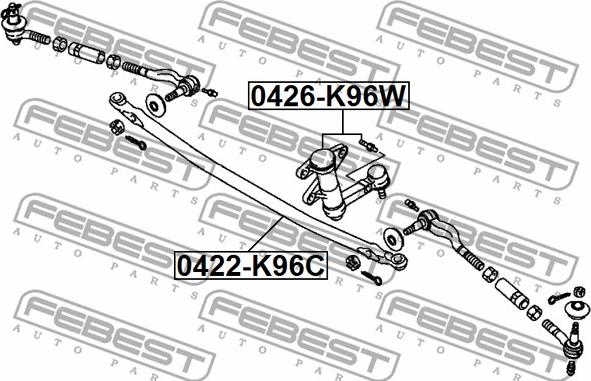 Febest 0426-K96W - Stūres svira ps1.lv