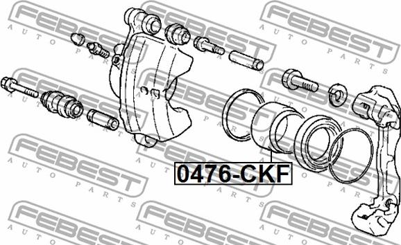 Febest 0476-CKF - Virzulis, Bremžu suports ps1.lv