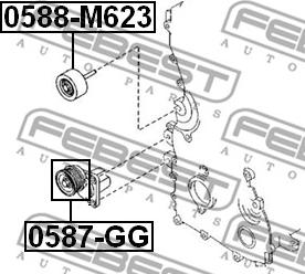 Febest 0587-GG - Parazīt / Vadrullītis, Ķīļrievu siksna ps1.lv