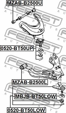 Febest 0520-BT50UP - Balst / Virzošais šarnīrs ps1.lv