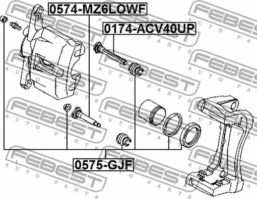 Febest 0574-MZ6LOWF - Vadīkla, Bremžu suports ps1.lv