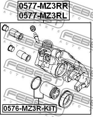 Febest 0576-MZ3R-KIT - Remkomplekts, Bremžu suports ps1.lv