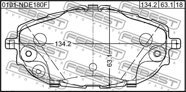 Febest 0101-NDE180F - Bremžu uzliku kompl., Disku bremzes ps1.lv