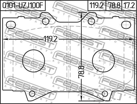 Febest 0101-UZJ100F - Bremžu uzliku kompl., Disku bremzes ps1.lv