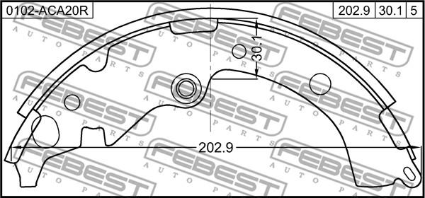 Febest 0102-ACA20R - Bremžu loku komplekts ps1.lv