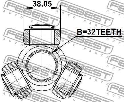 Febest 0116-CDT220 - 'Tripod' šarnīrs, Piedziņas vārpsta ps1.lv