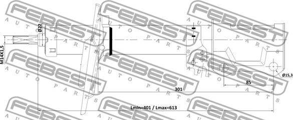 Febest 01110-003RR - Amortizators ps1.lv