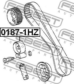 Febest 0187-1HZ - Spriegotājrullītis, Gāzu sadales mehānisma piedziņas siksna ps1.lv