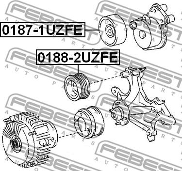 Febest 0187-1UZFE - Parazīt / Vadrullītis, Ķīļrievu siksna ps1.lv