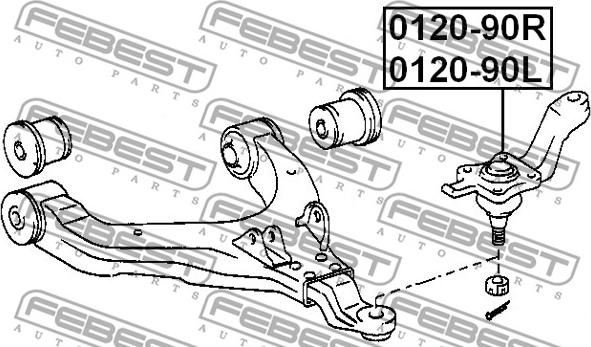 Febest 0120-90R - Balst / Virzošais šarnīrs ps1.lv