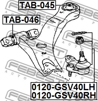 Febest 0120-GSV40LH - Balst / Virzošais šarnīrs ps1.lv