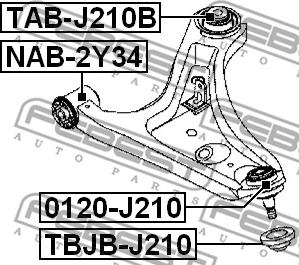 Febest TBJB-J210 - Remkomplekts, Balst / Virzošais šarnīrs ps1.lv