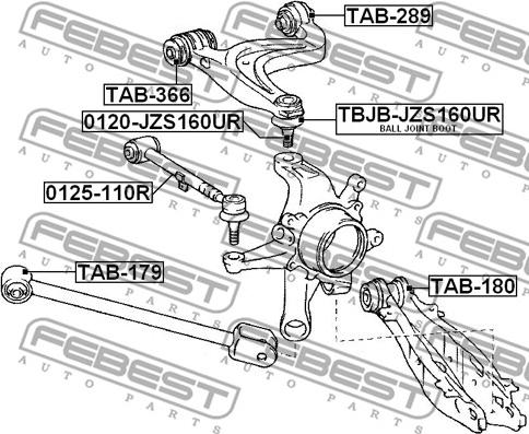 Febest 0120-JZS160UR - Balst / Virzošais šarnīrs ps1.lv