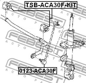 Febest TSB-ACA30F-KIT - Remkomplekts, Stabilizatora bukse ps1.lv