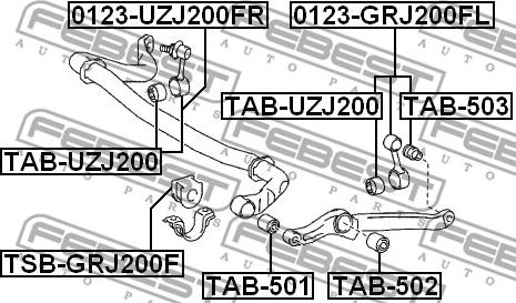 Febest 0123-GRJ200FL - Stiepnis / Atsaite, Stabilizators ps1.lv