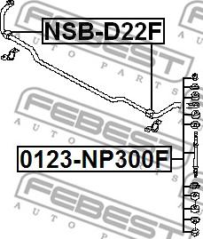 Febest 0123-NP300F - Stiepnis / Atsaite, Stabilizators ps1.lv