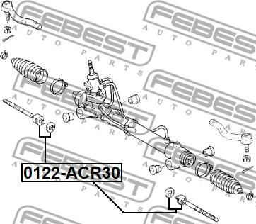 Febest 0122-ACR30 - Aksiālais šarnīrs, Stūres šķērsstiepnis ps1.lv