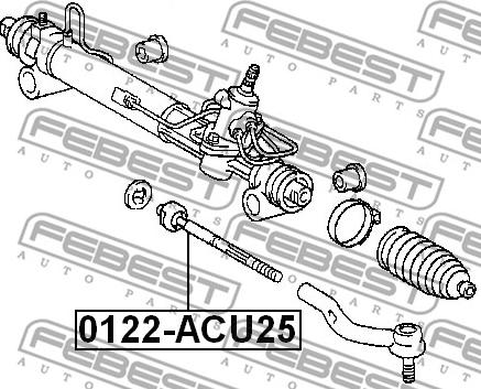 Febest 0122-ACU25 - Aksiālais šarnīrs, Stūres šķērsstiepnis ps1.lv