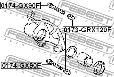 Febest 0174-GX90F - Vadīkla, Bremžu suports ps1.lv