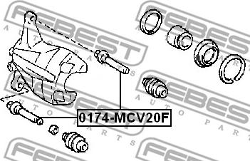 Febest 0174-MCV20F - Vadīkla, Bremžu suports ps1.lv