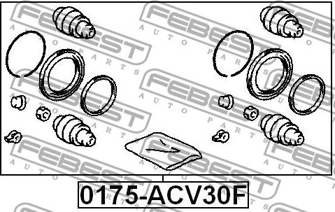 Febest 0175-ACV30F - Remkomplekts, Bremžu suports ps1.lv
