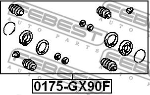 Febest 0175-GX90F - Remkomplekts, Bremžu suports ps1.lv