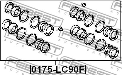 Febest 0175-LC90F - Remkomplekts, Bremžu suports ps1.lv