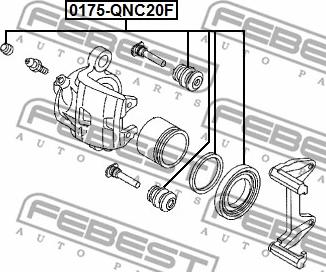 Febest 0175-QNC20F - Remkomplekts, Bremžu suports ps1.lv