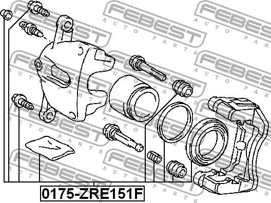 Febest 0175-ZRE151F - Remkomplekts, Bremžu suports ps1.lv